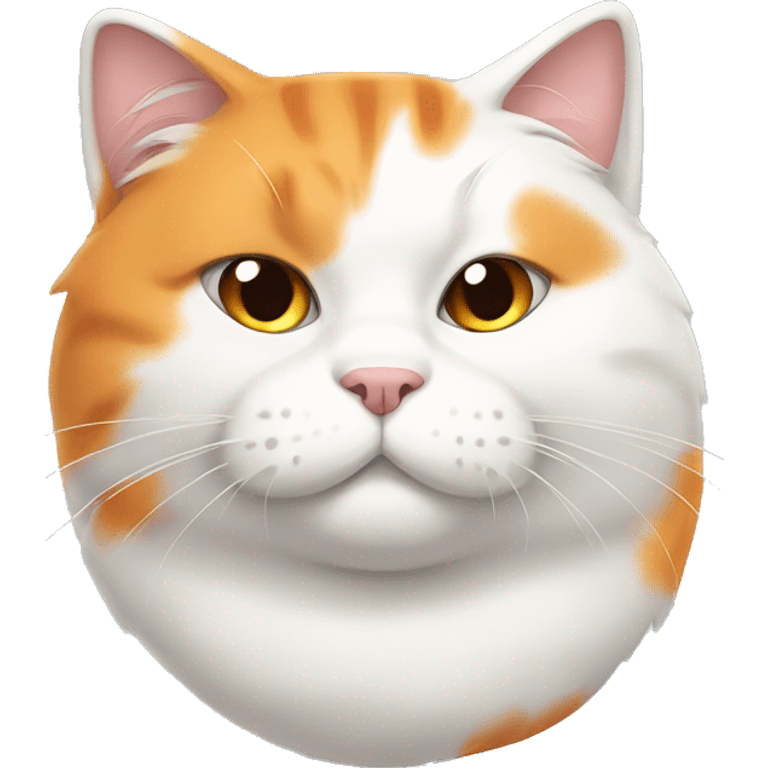 White and orange fat cat emoji