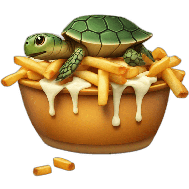 poutine avec une tortue emoji