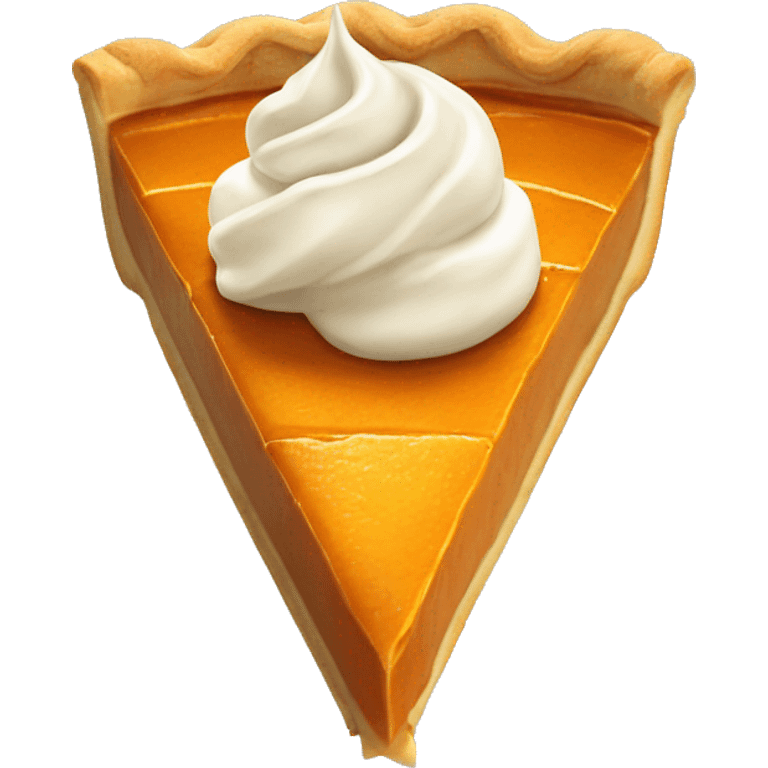 Slice of pumpkin pie with cream emoji