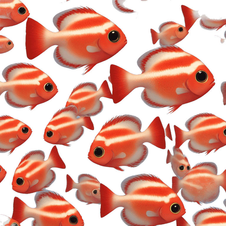 DISCUS fish white and red dot emoji