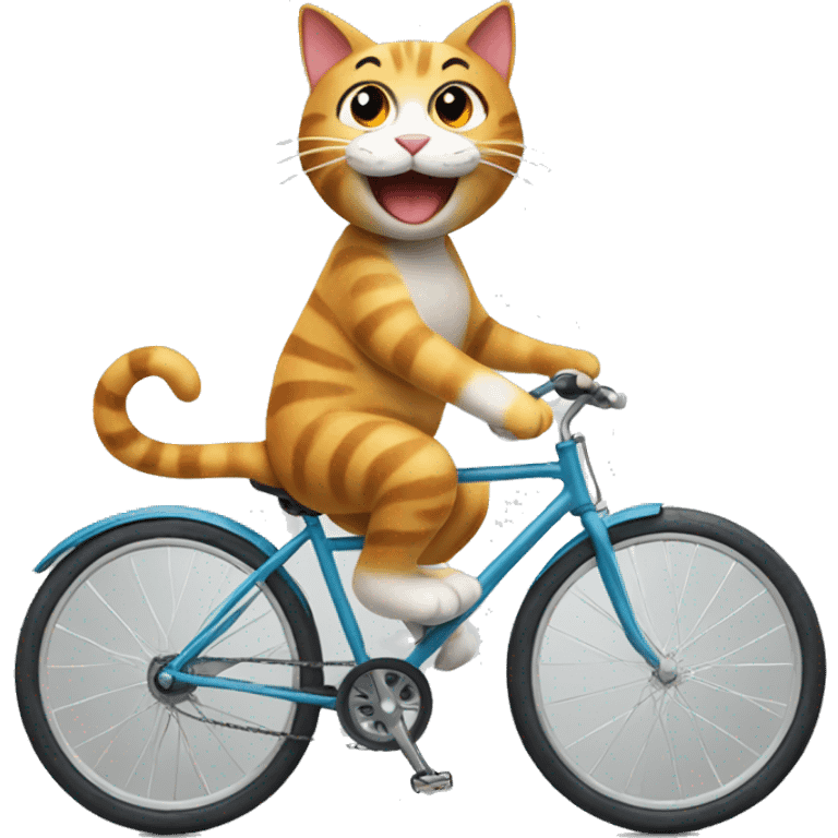 Happy cat riding a bicycle emoji