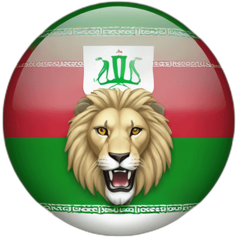 Iran flag but with a lion in the center emoji