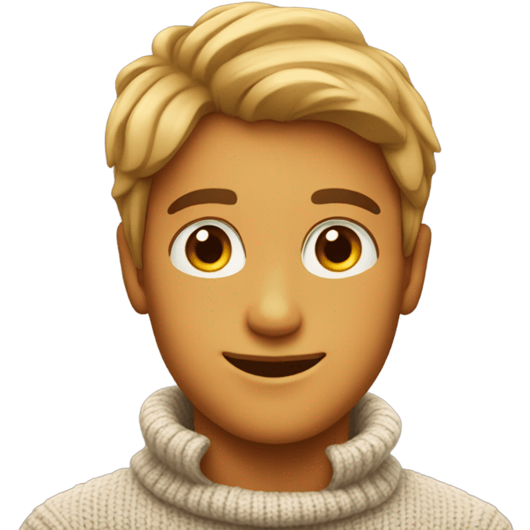 smiling in cozy turtleneck emoji