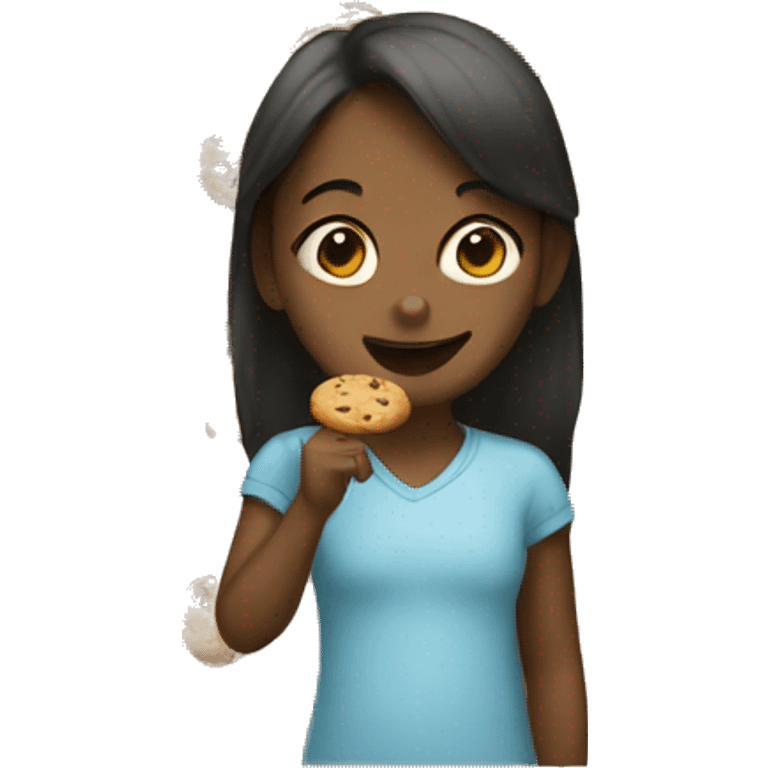 Girl eating cookies  emoji