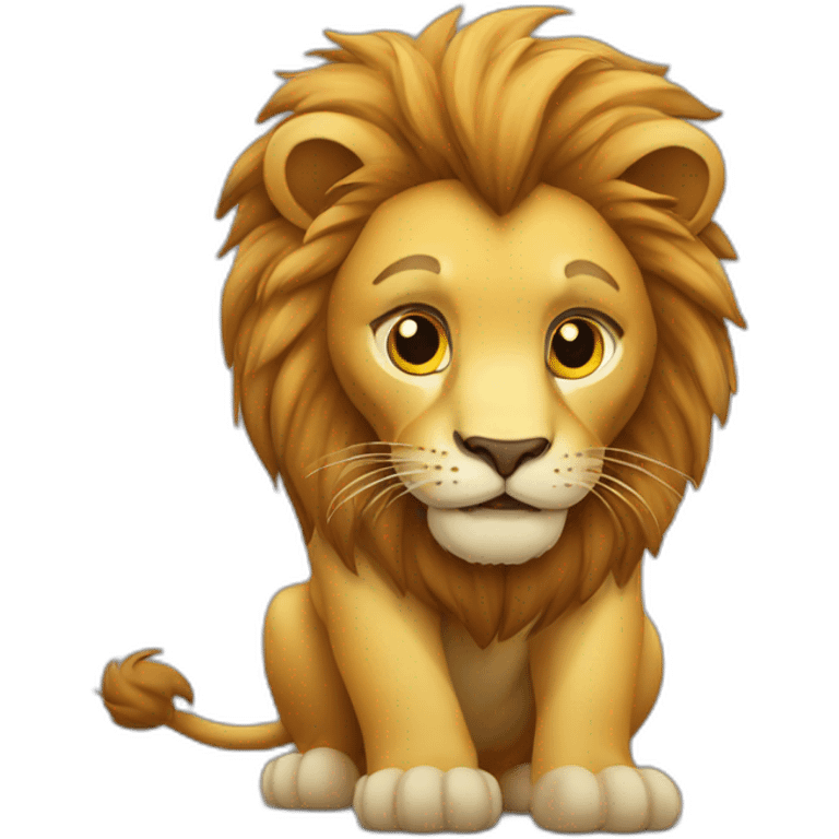 Lion sur chat emoji