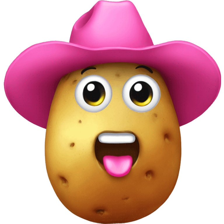 potato with pink cowboy hat  emoji