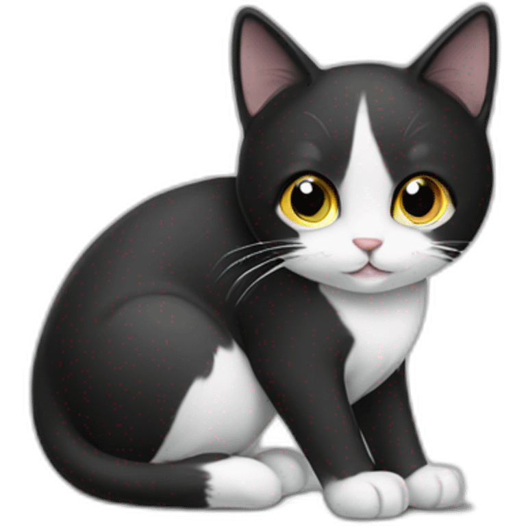 black-white cat emoji