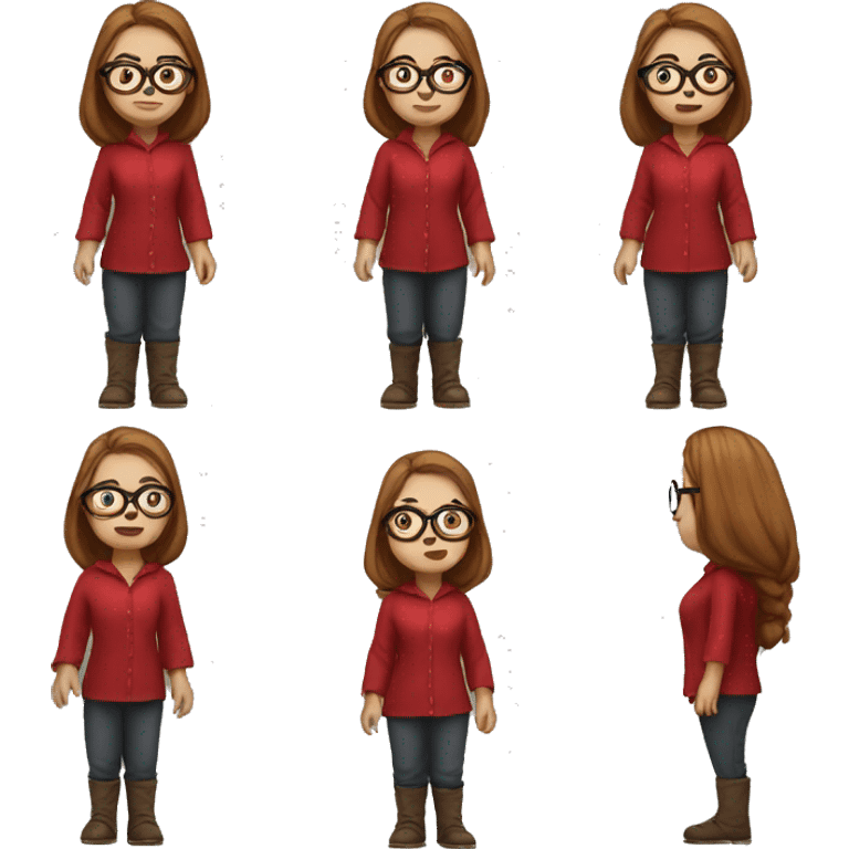 Female dwarf full body with glasses with red clothes emoji