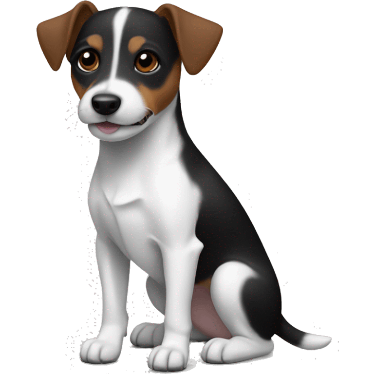 Jack Russell Terrier with black body and white paws emoji