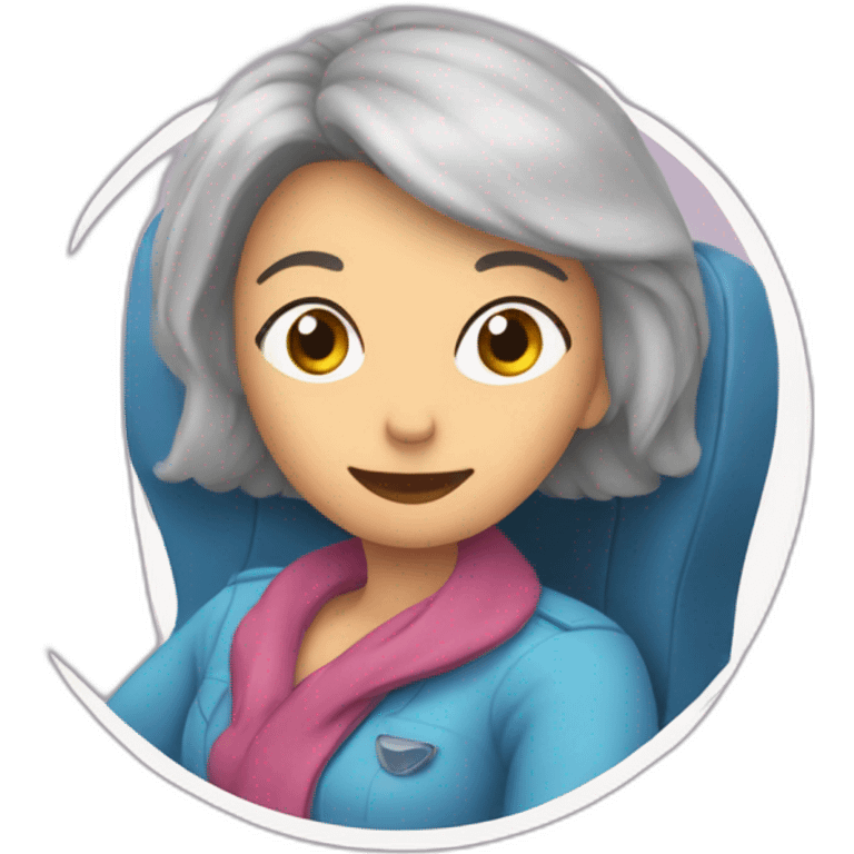 une maman dans un avion emoji