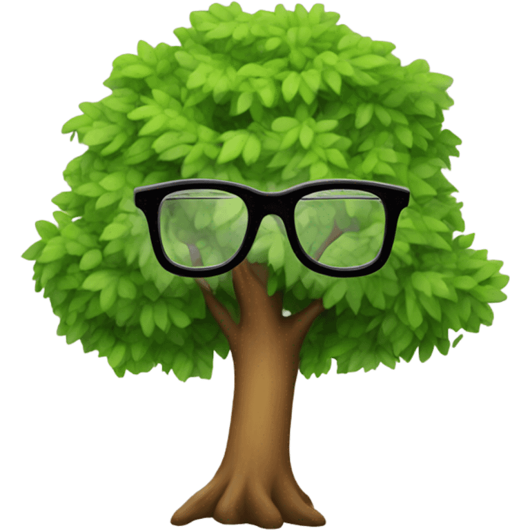 Tree with glasses  emoji