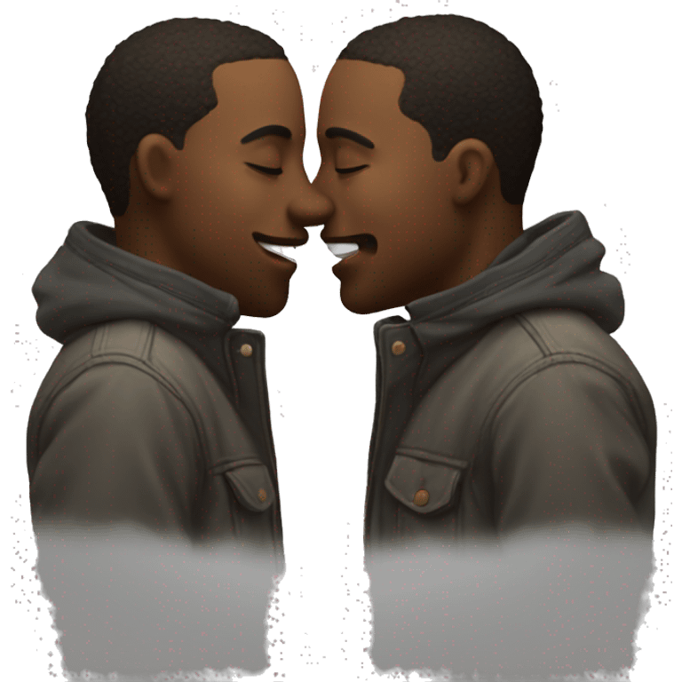 2 dudes kissing emoji