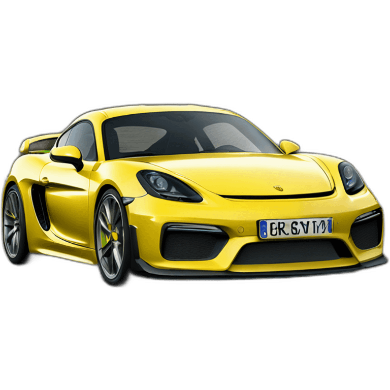 yellow porsche cayman gt4 sportscar emoji