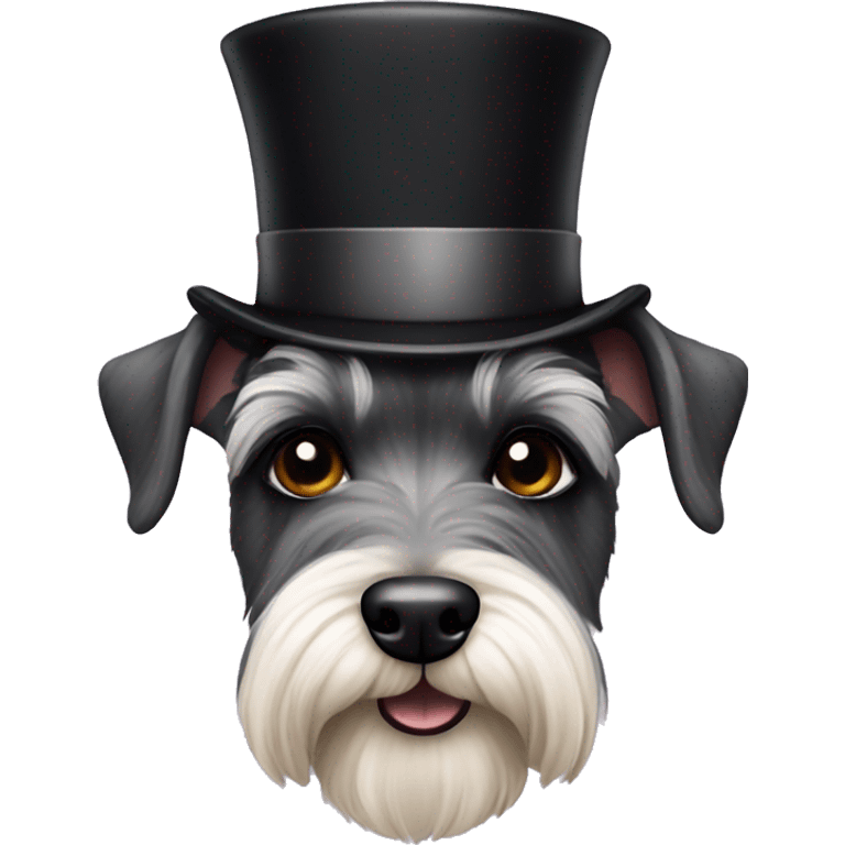 Mini schnauzer with top hat emoji