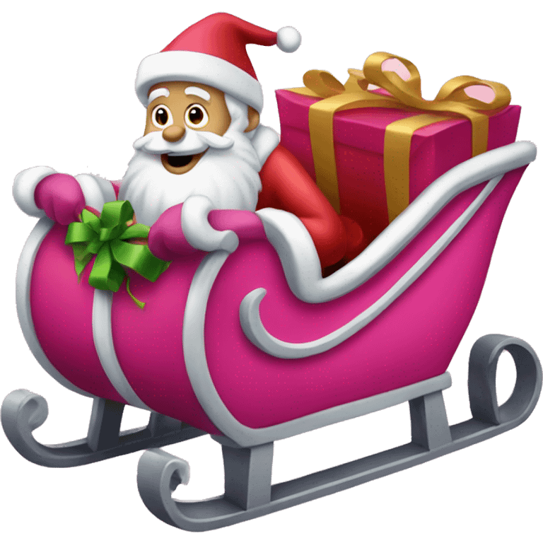 Pink Santa’s sleigh  emoji