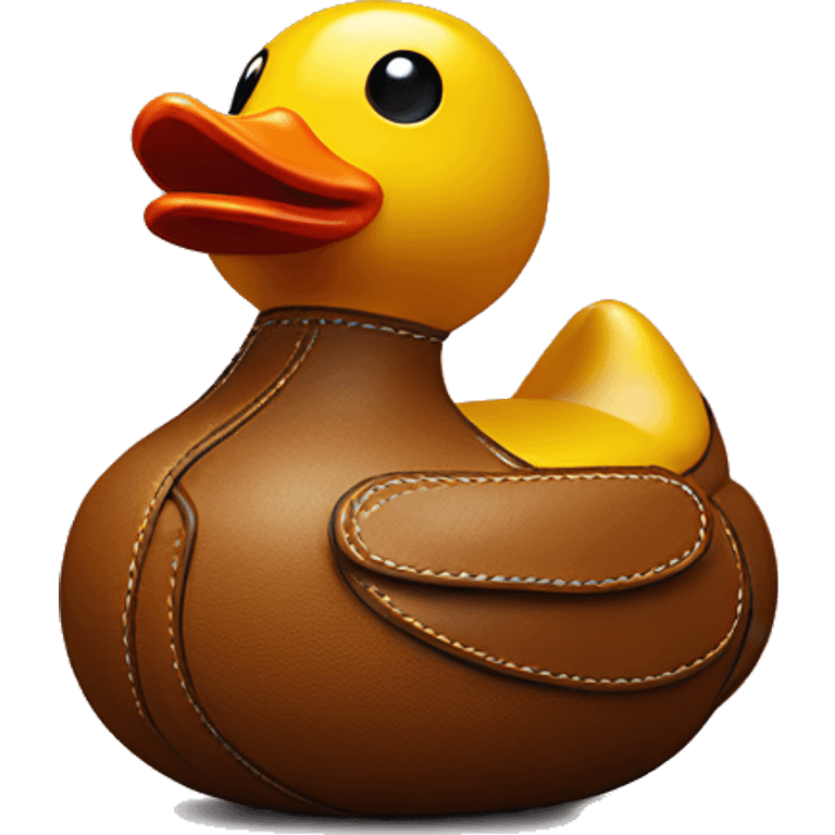 Leather rubber duck with luxury stitching emoji