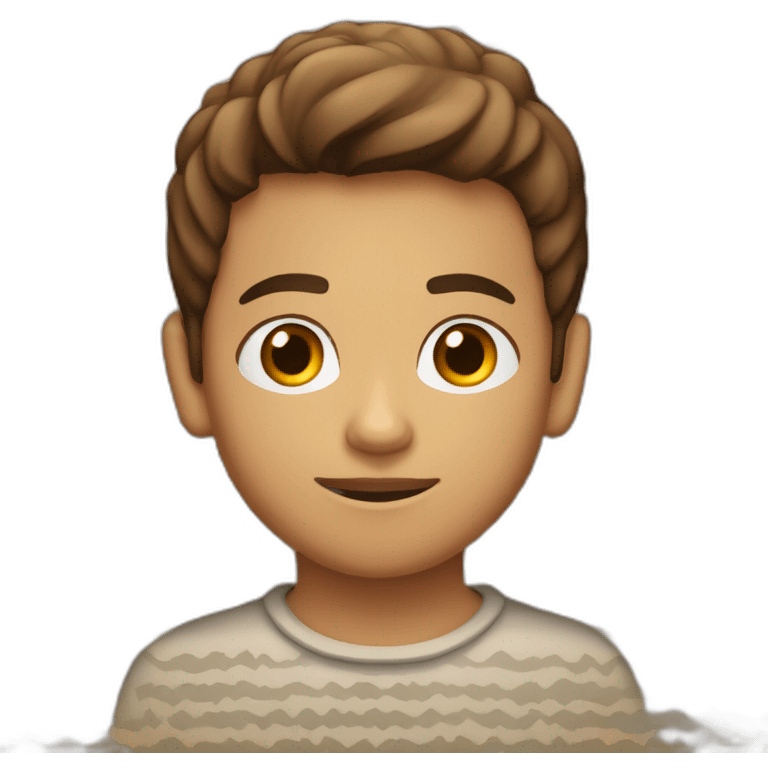 niño marroquí de ojos marrones y pelo castaño emoji