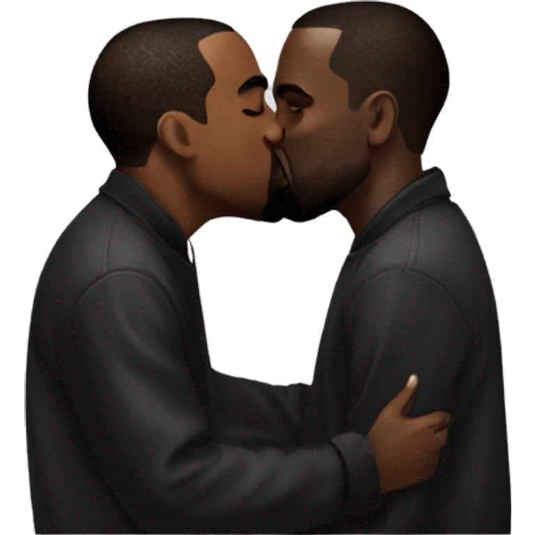 Diddy kissing Kanye emoji