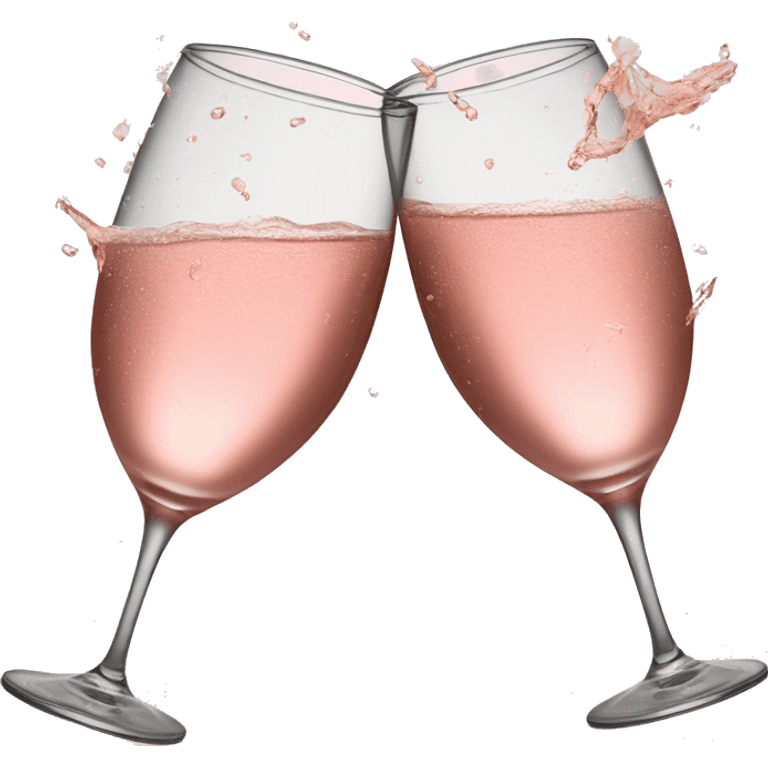 glasses of pastel pink champagne are smashing against each other emoji