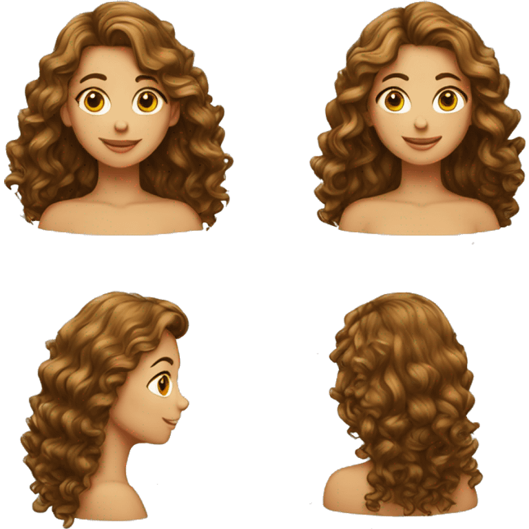 Fille bronzée au cheveux bouclés long emoji