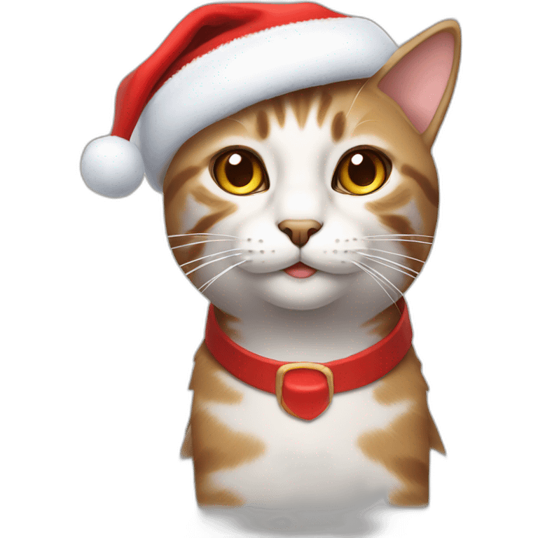 Cat wearing Santa hat  emoji