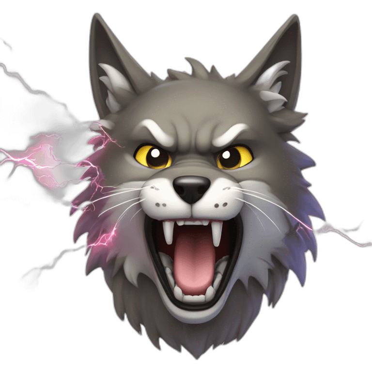 violently electrical discharge emit electricity cartoon wolf cat like pokemon emoji