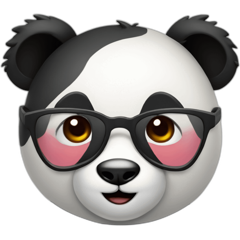 geek panda with heart emoji