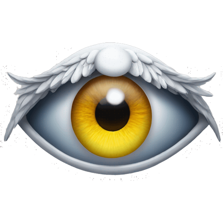 eye with wings and rings around  emoji