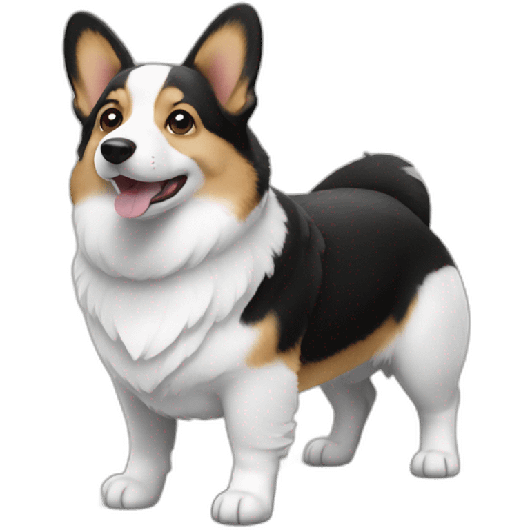 black and white corgi emoji