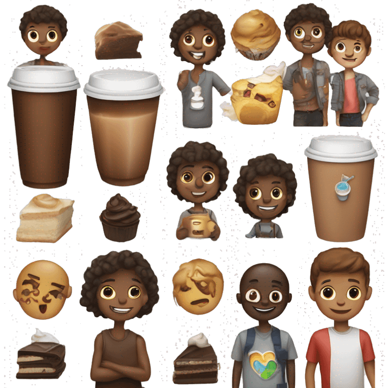 Coffee,chocolate milk boy love home car friends emoji