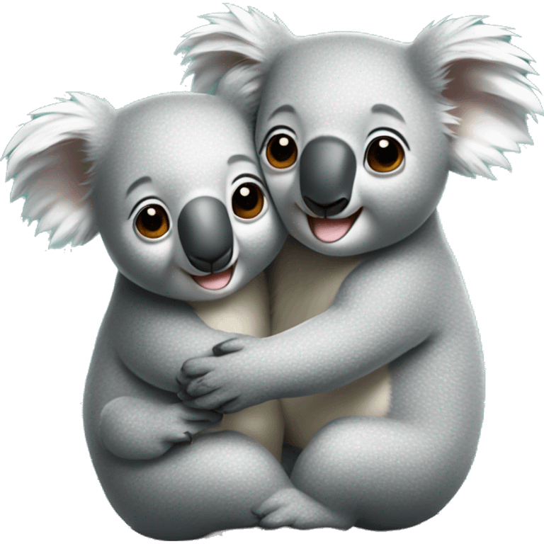 2 koala bears holding eachother cute emoji