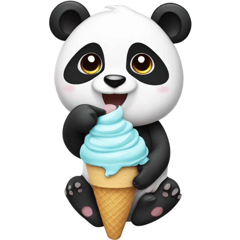 Panda eating ice cream emoji