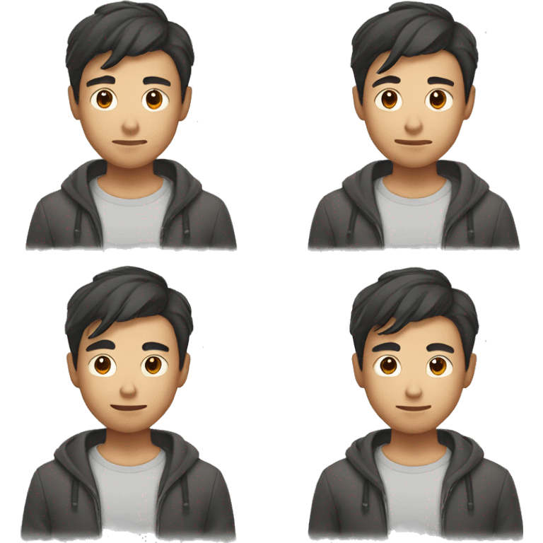 short hair asian guy emoji