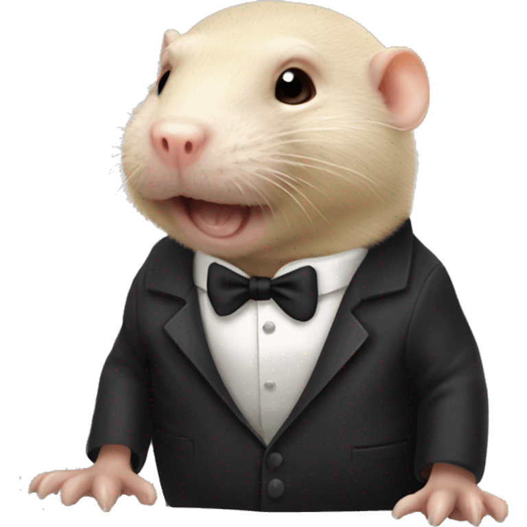 Naked mole rat in tuxedo emoji