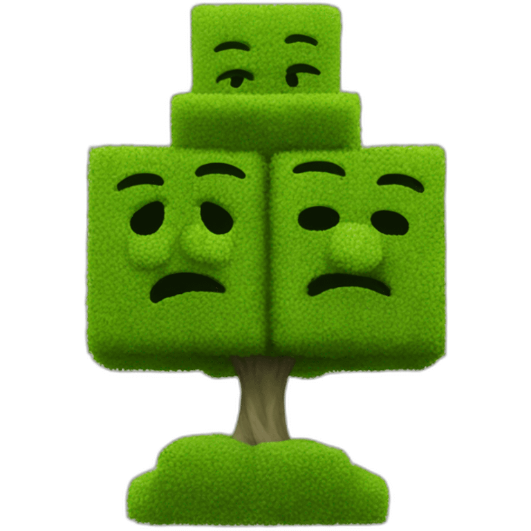 4 faces cube topiary tree texture emoji