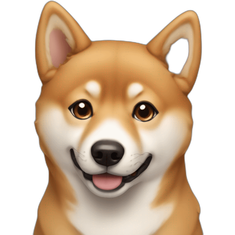 Cute Shiba-dog with a middle age woman with brown and curly hair emoji