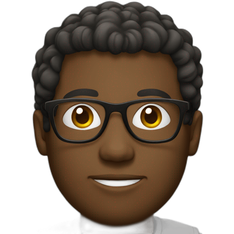 black man with white glasses emoji