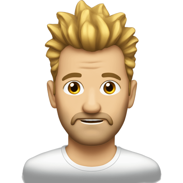 European, golden Mohawk hairstyle, beard, man, middle-aged. emoji