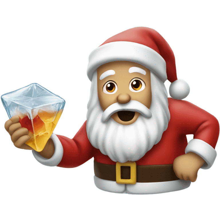 Santa clause eating a ice cube  emoji