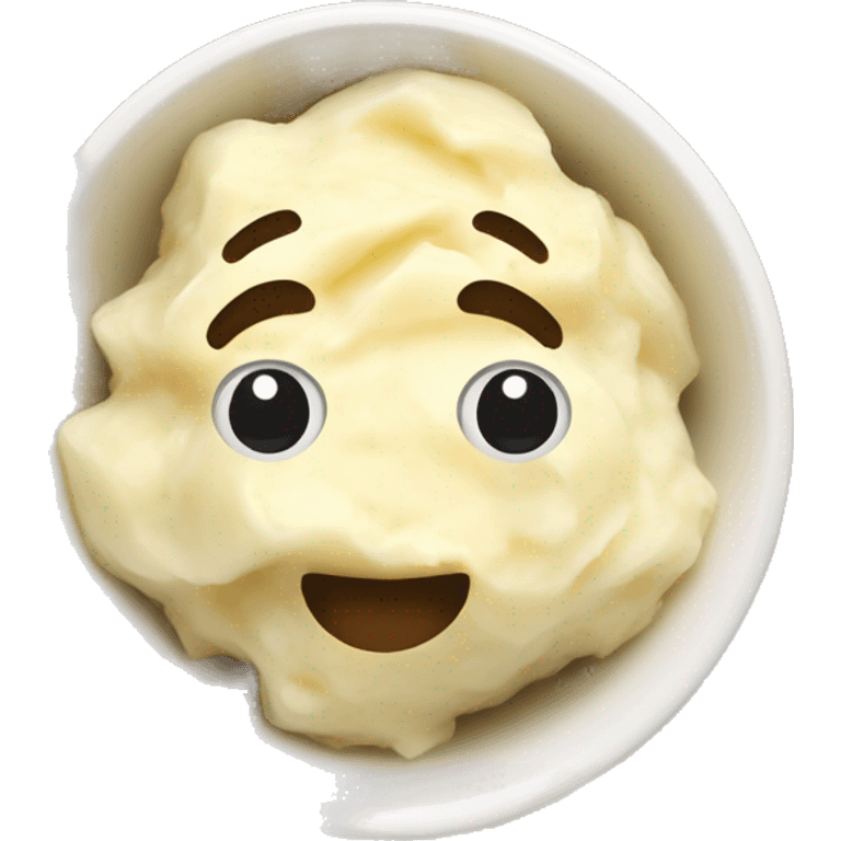 Mashed potatoes in a bowl emoji