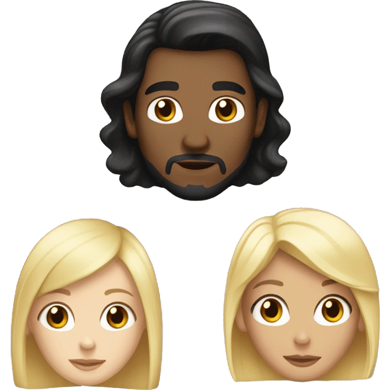 Caucasian man black hair, Caucasian woman blonde hair emoji