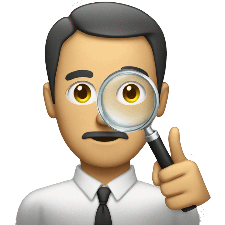 man with see through magnifying glass emoji