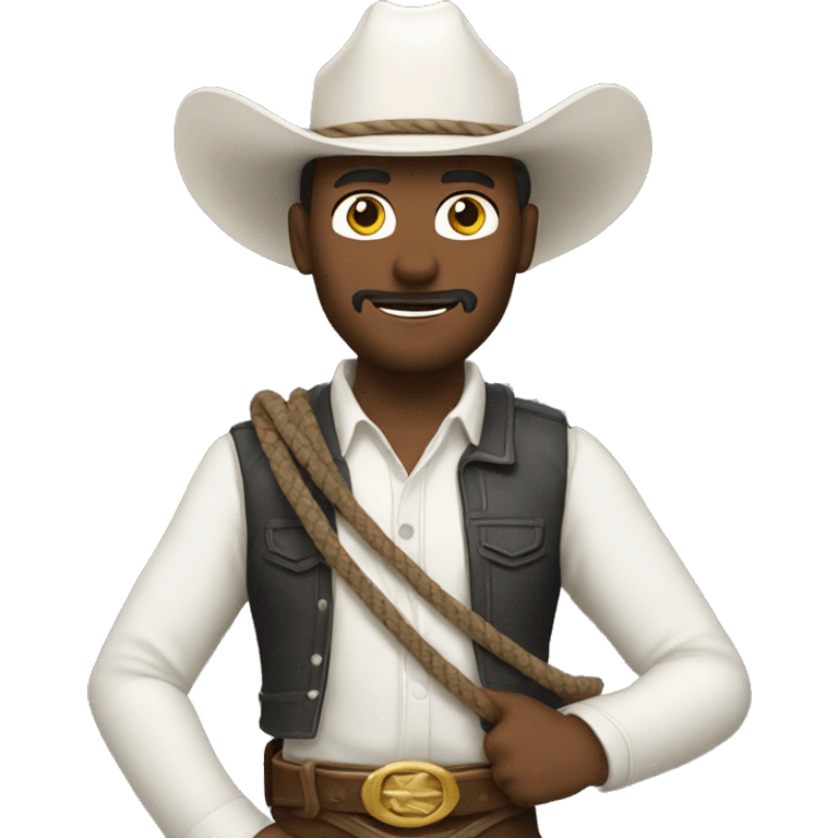 White cowboy with lasso emoji