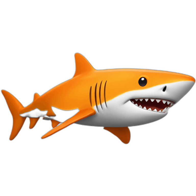 orange shark thinking emoji