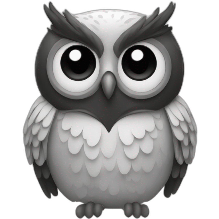 Owl black and white emoji