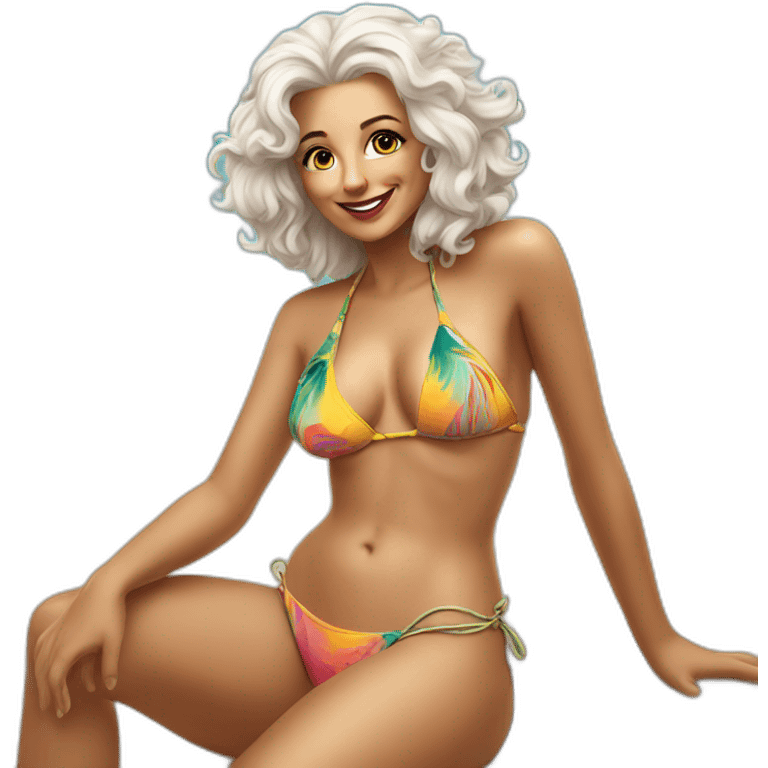 Einstein in bikini on the beach emoji