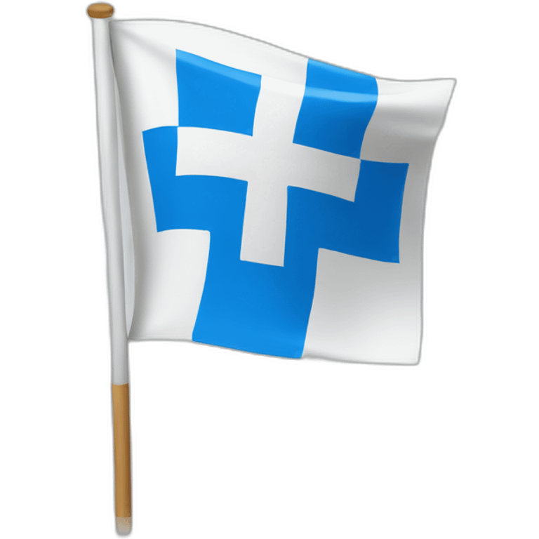 White flag with a blue cross emoji