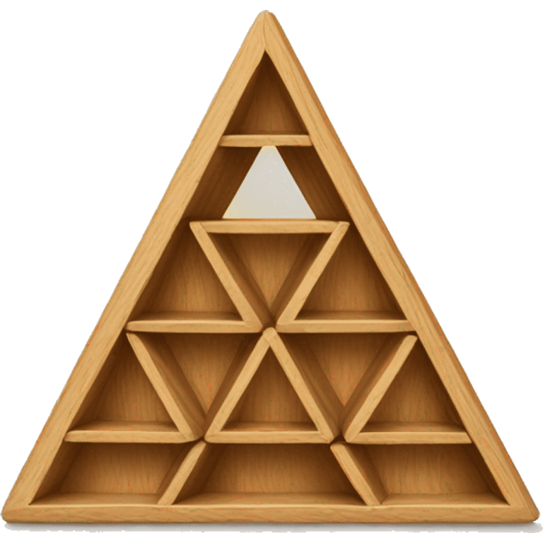 simple 3 wooden blocks that form a triangle once stacked on top of each other. the block gets wider from the bottom emoji