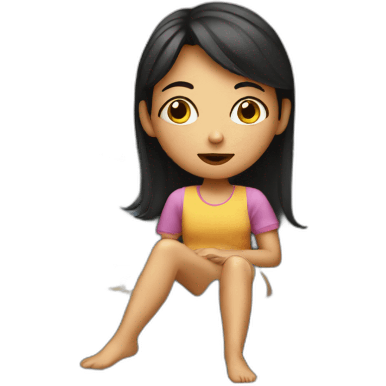 girl watching tv on sofa emoji