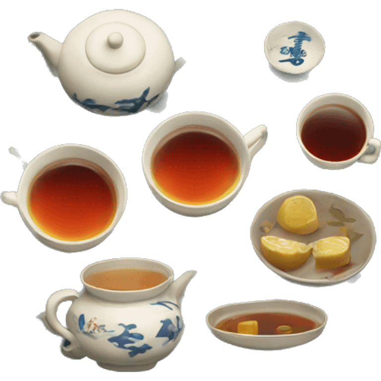 chinese tray with tea emoji